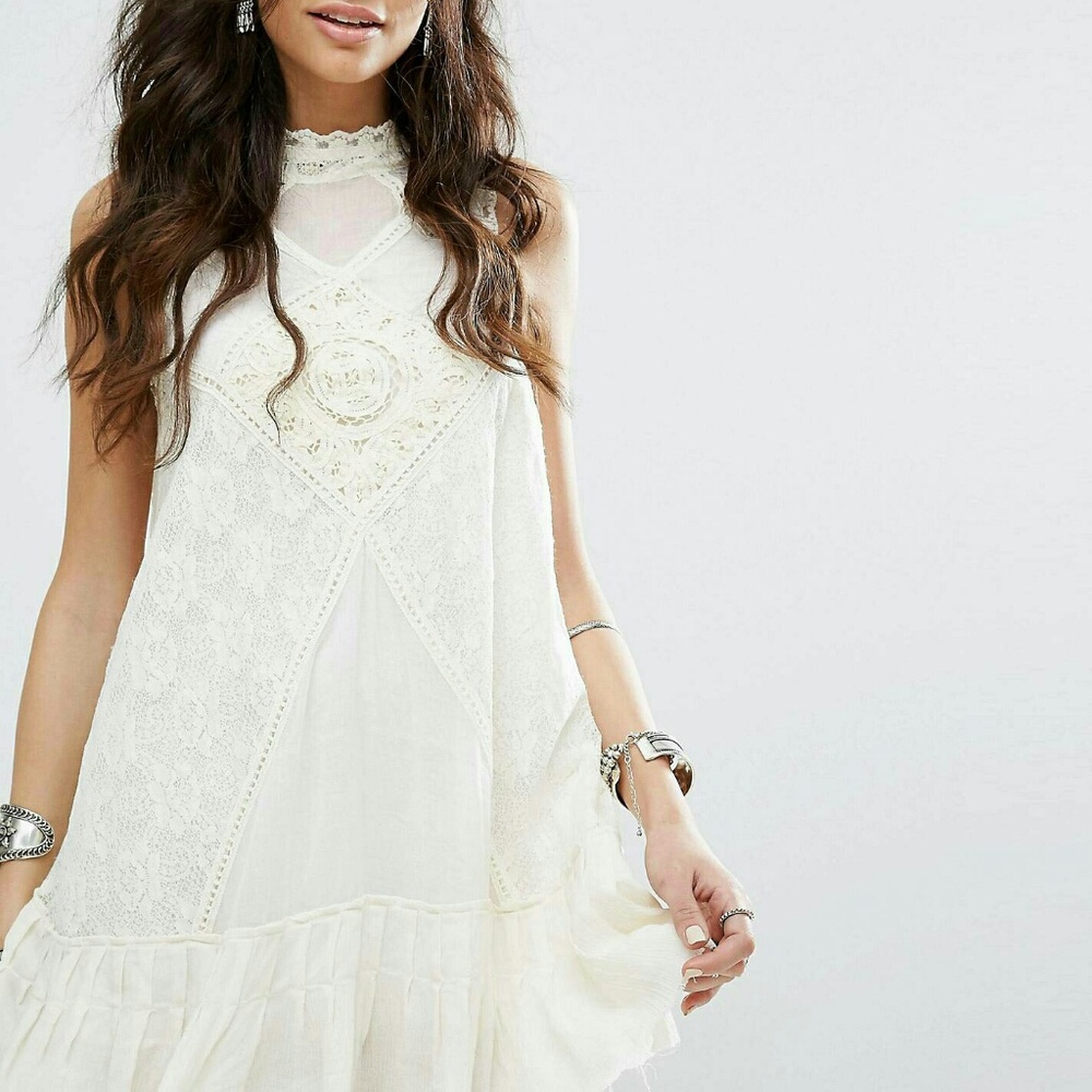 Free People boho dress white